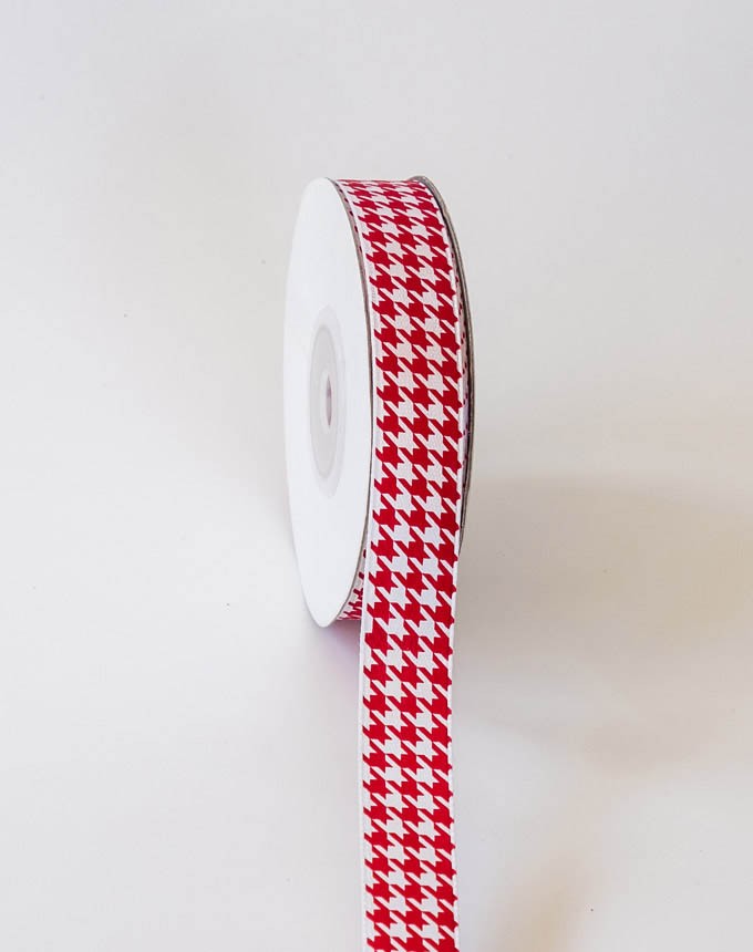 סטן מודפס שנל - אדום על לבן