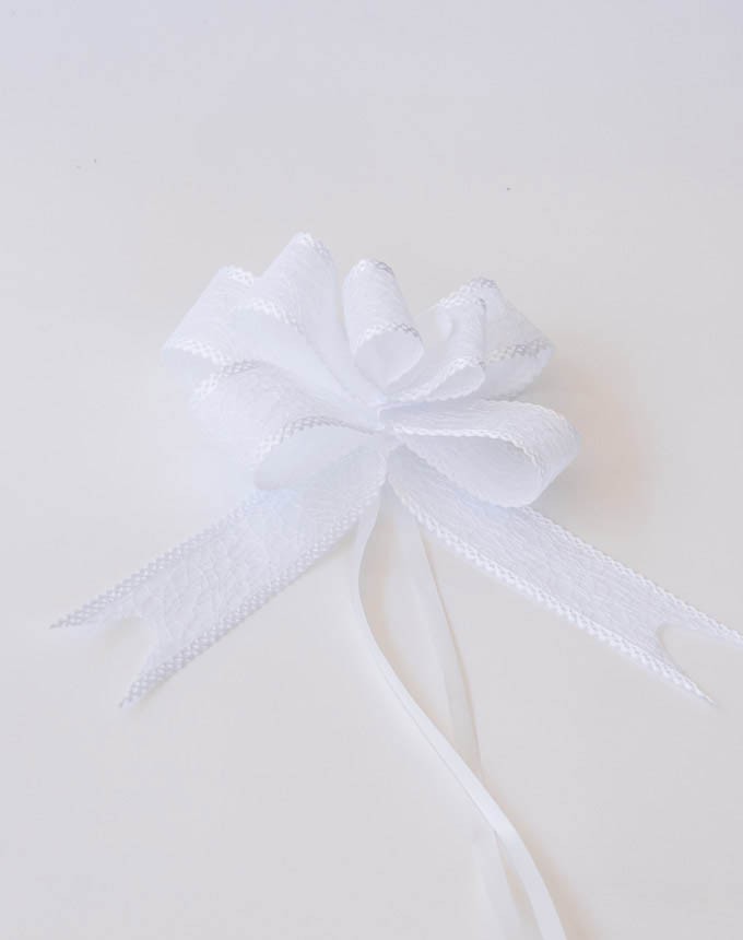 פפיון משיכה סרט קוקוס - לבן