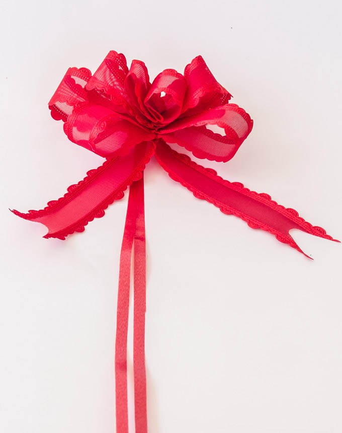 פפיון משיכה אורגנזה סטן - אדום