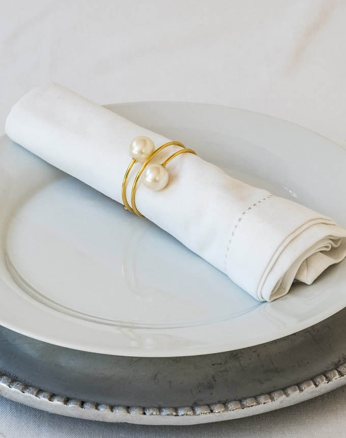 חבק כפול 2 פנינים - זהב