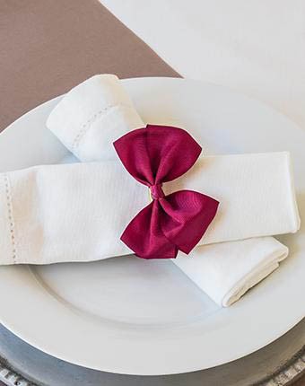 פפיון כפול ריבס על גומיה - בורדו