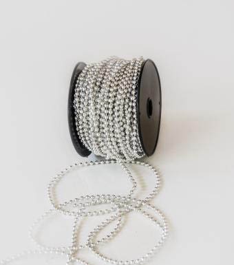 סט כסף - שרשרת פנינה 4ממ 30יארד כסף