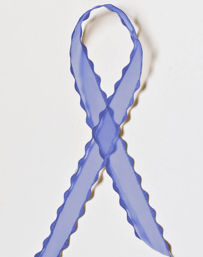 אורגנזה זיג זג - כחול