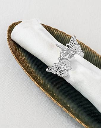 חבק פרפר מטלי - כסף