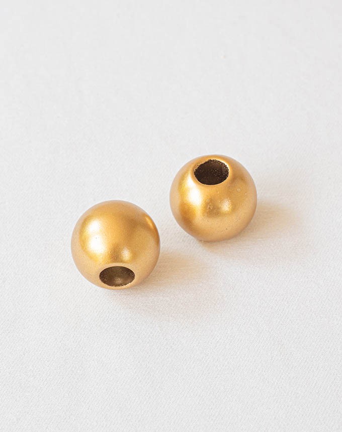 חרוז השחלה חור רחב - זהב מט