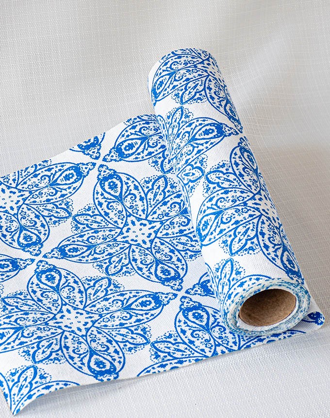 רנר קנווס יווני - כחול על לבן