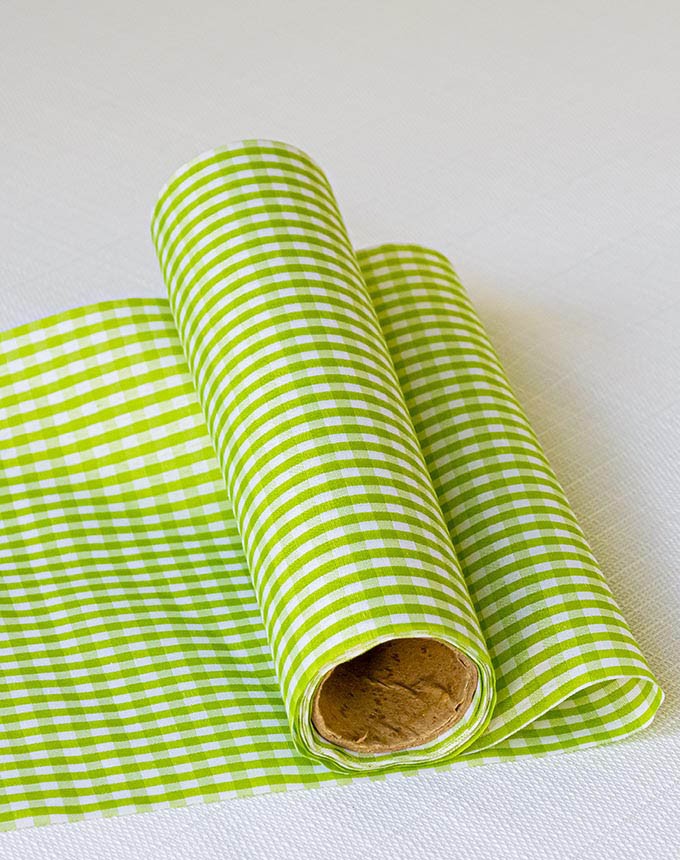 רנר משבצת - ירוק תפוח