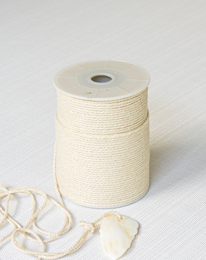 שרוך כותנה 2 מ"מ - קרם