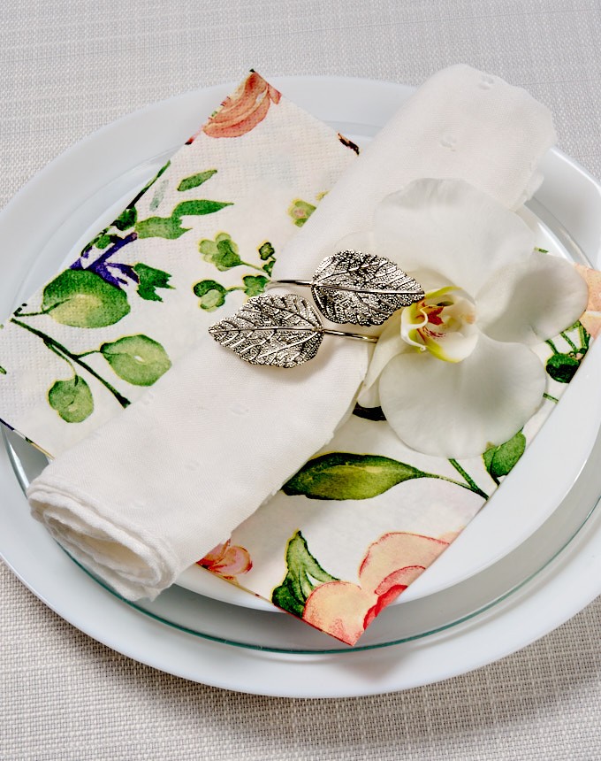 חבק עלה כפול - כסף