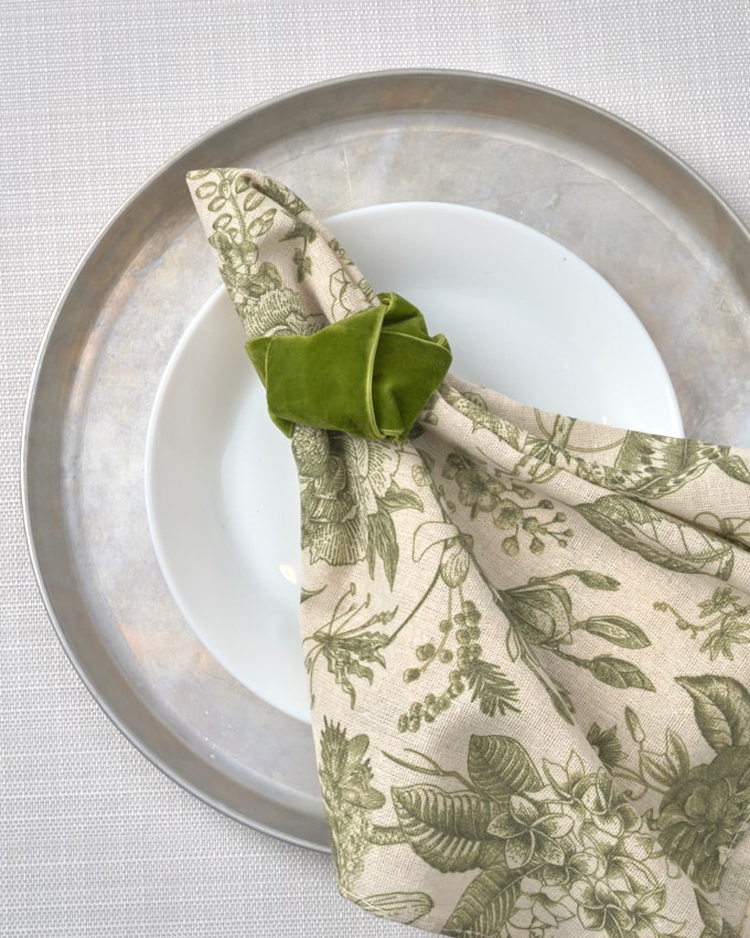 חבק קשר קטיפה - ירוק זית