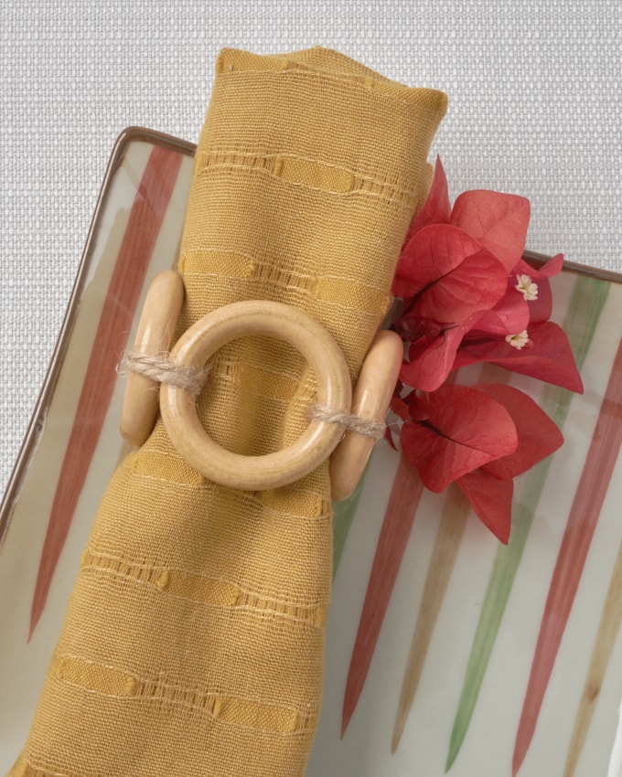 חבק 4 טבעות עץ - ציפוי לק