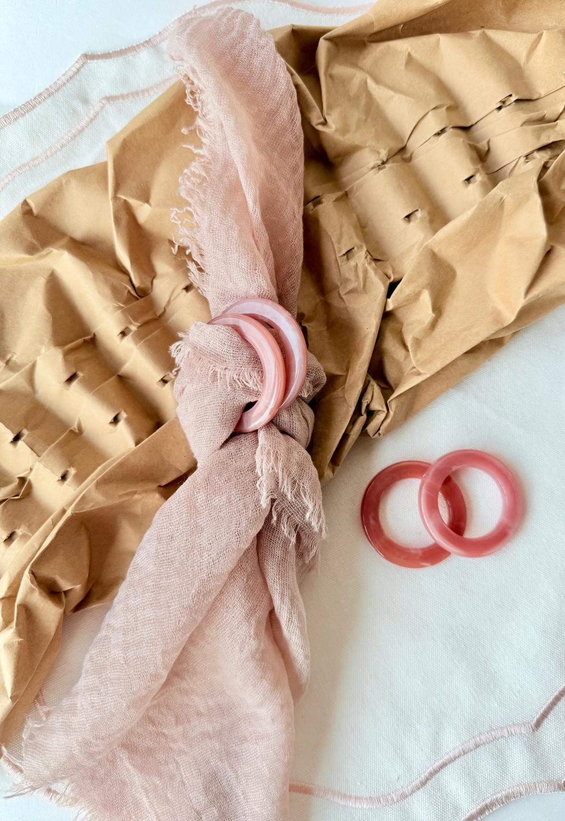 חבק טבעת דמוי שיש - ורוד עתיק