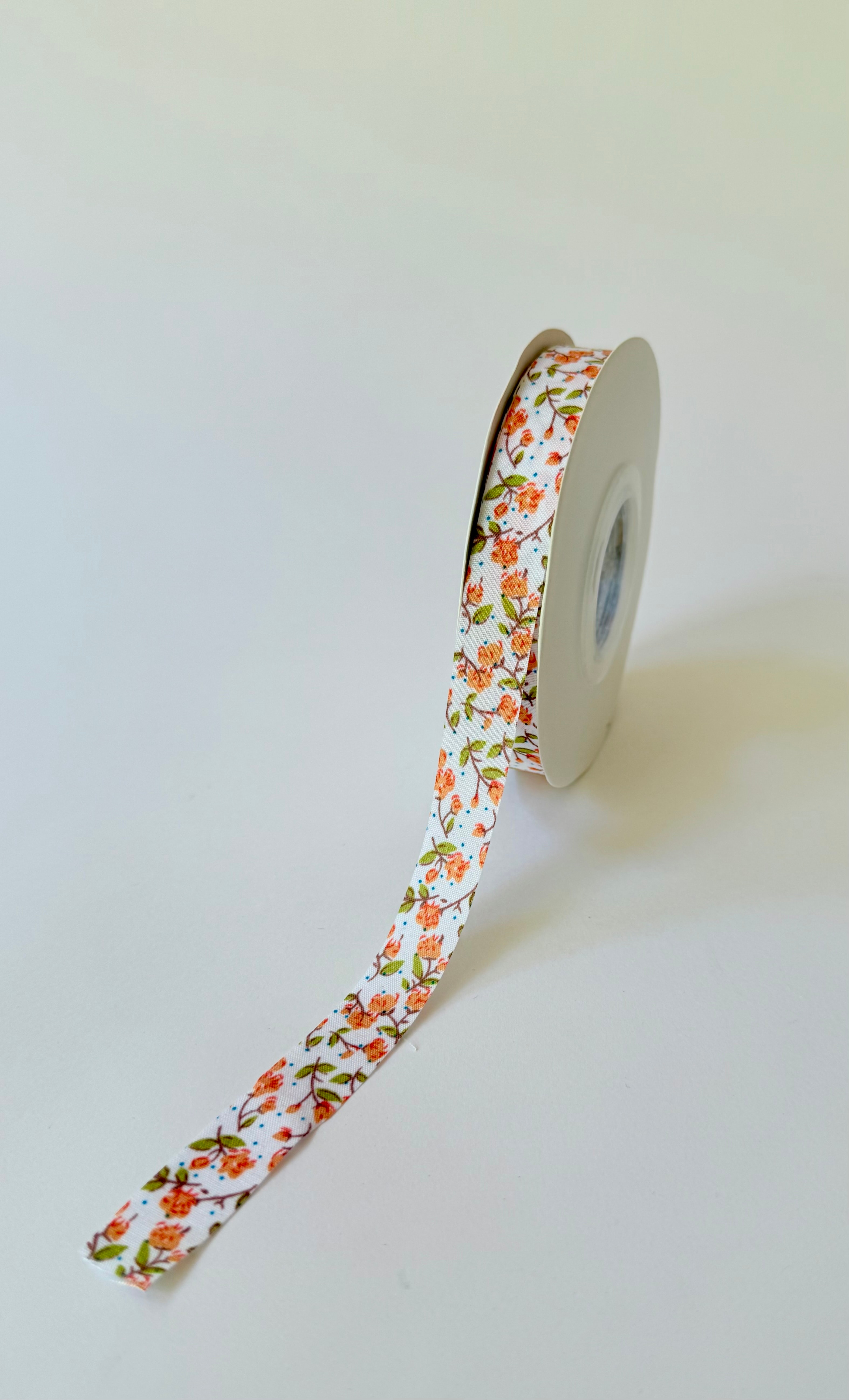 סרט כותנה הדפס פרחים - כתום