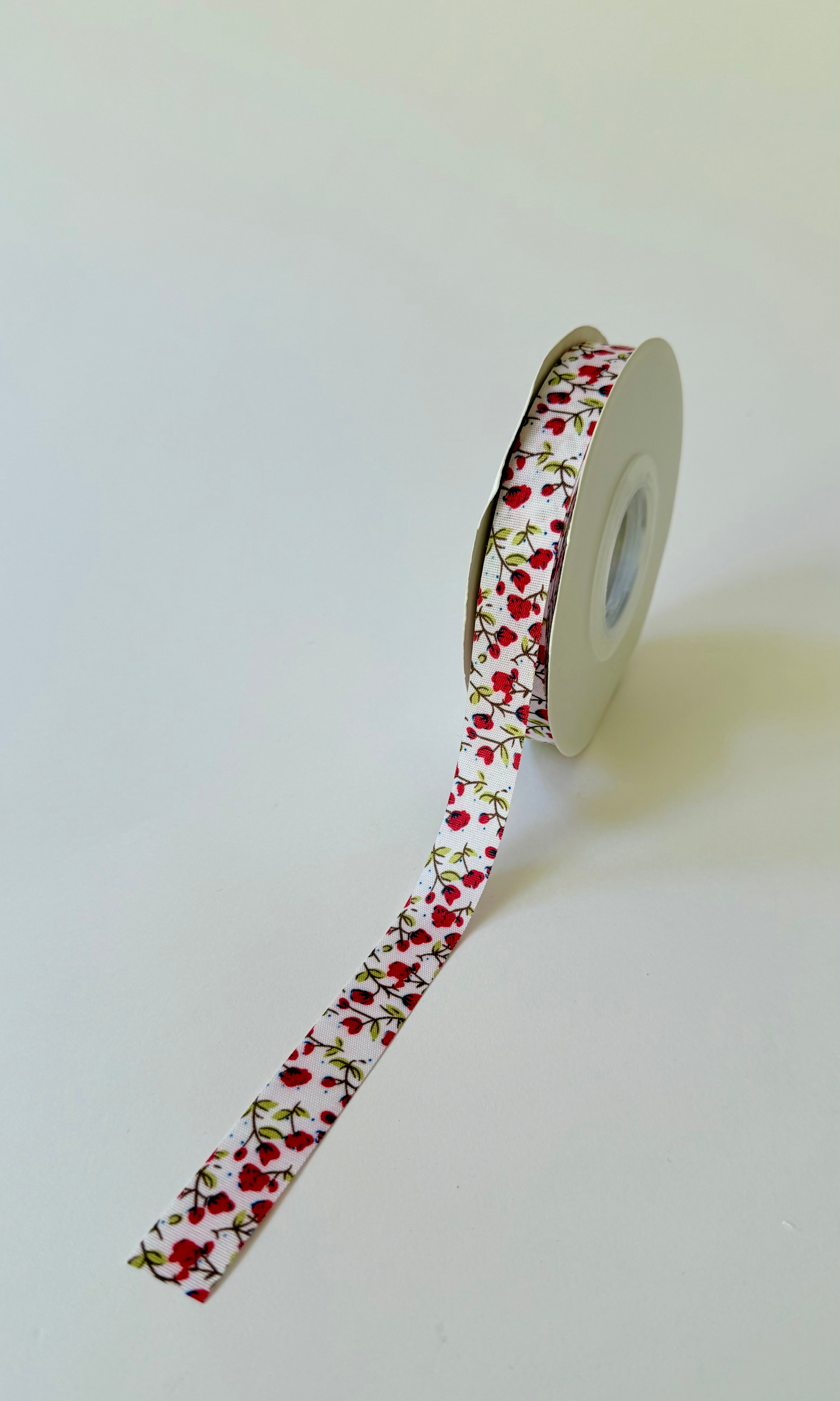 סרט כותנה הדפס פרחים - אדום