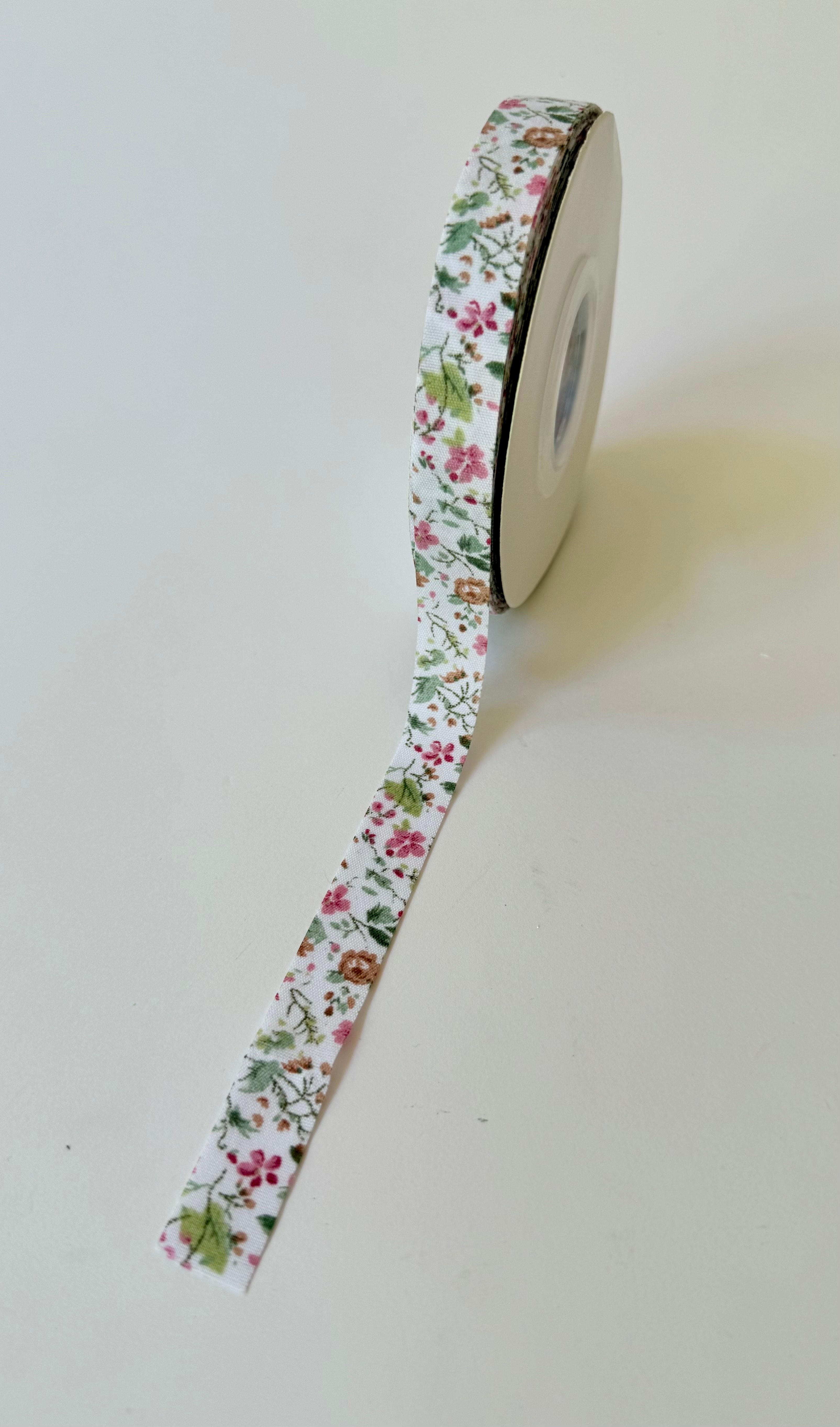 סרט כותנה הדפס פרחים - ורוד ירוק