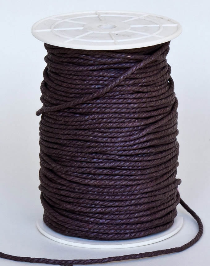 שרוך כותנה מצופה - חום כהה