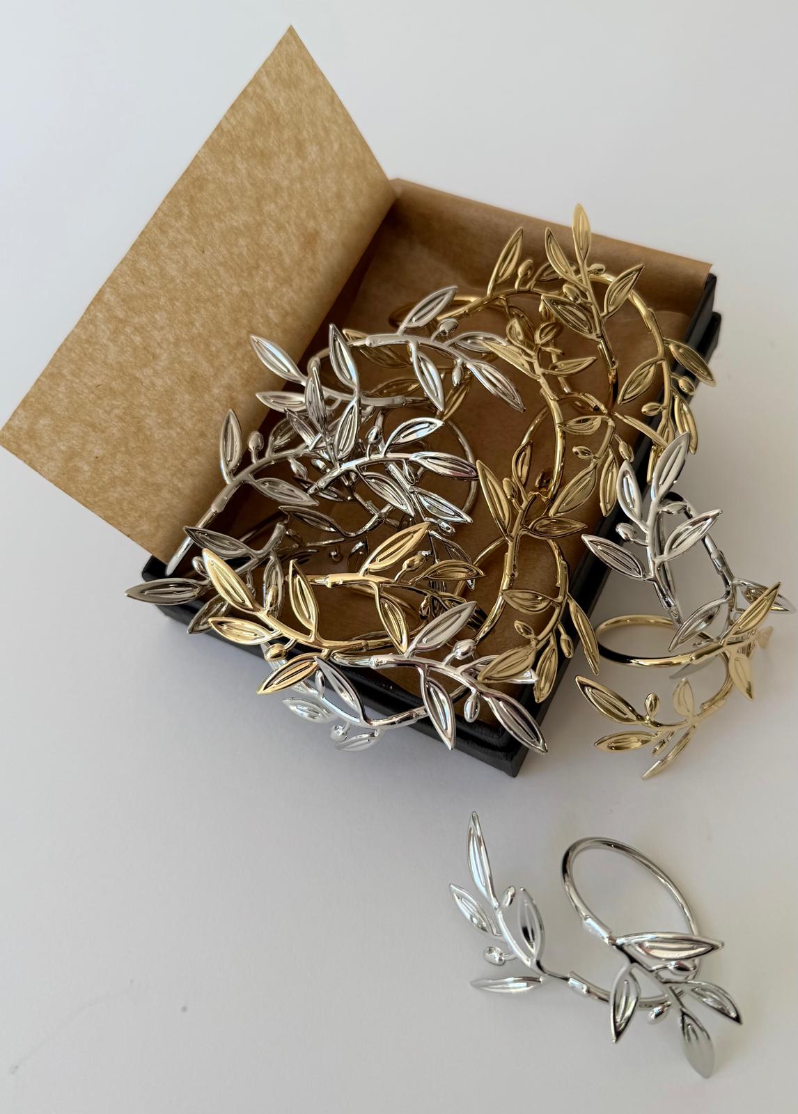 חבק עלה זית מתכת