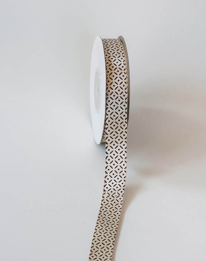 סטן מודפס מעוין - שמנת