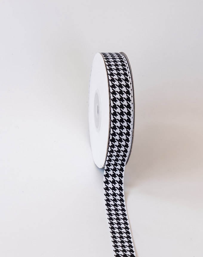 ריבס מודפס שנל - שחור על לבן