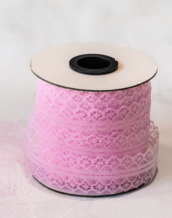 תחרה 25 מ"מ - ורוד בייבי