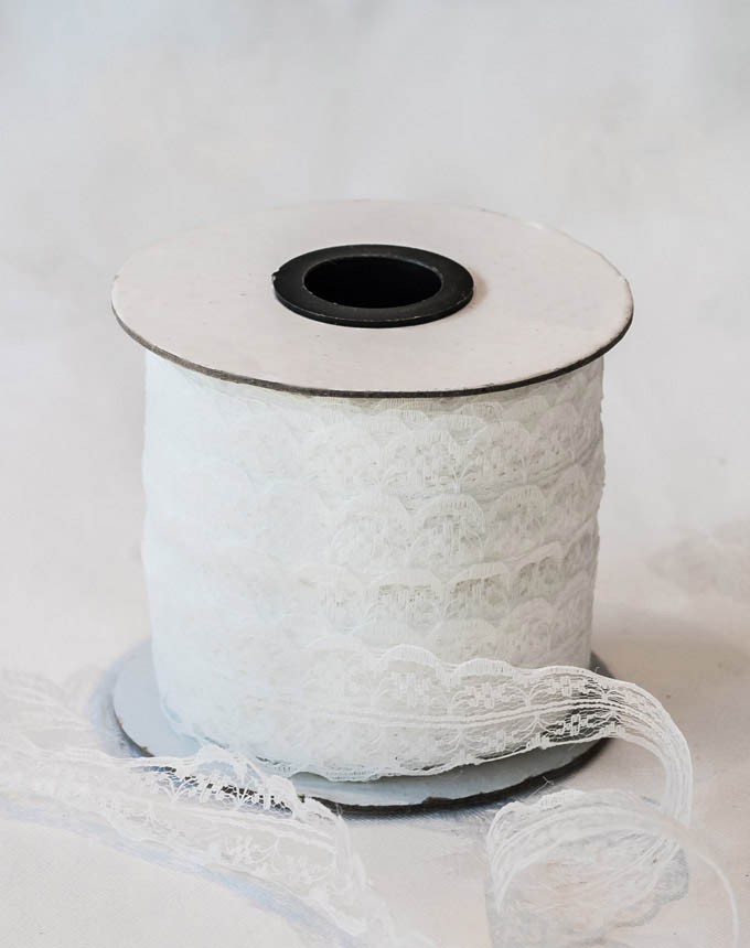 תחרה 25 מ"מ - לבן