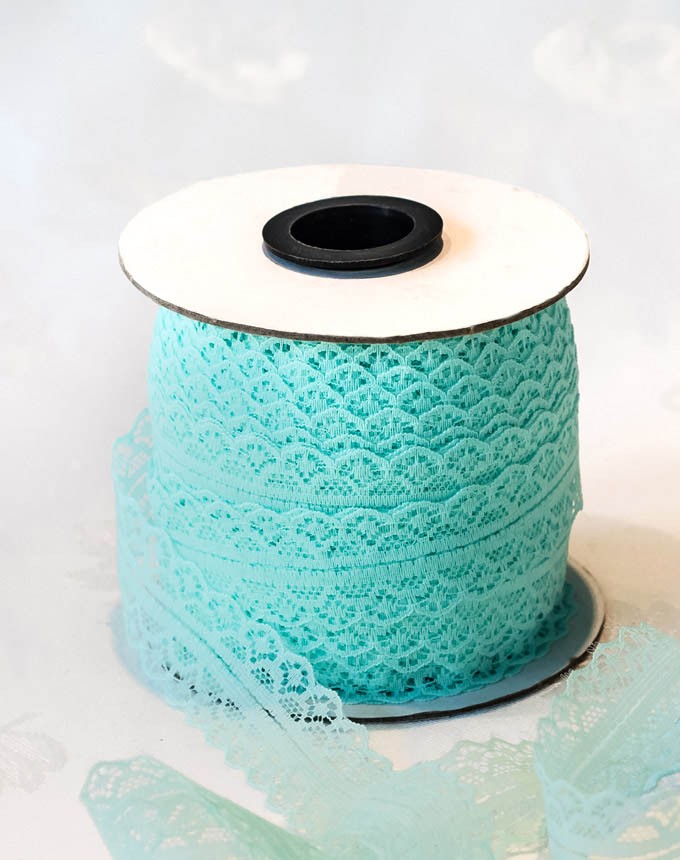 תחרה 25 מ"מ - ירוק מנטה