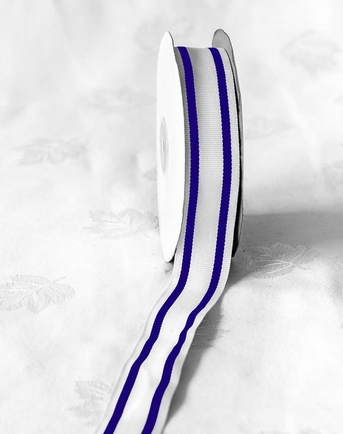 ריבס פסים 30 מ״מ - לבן+כחול