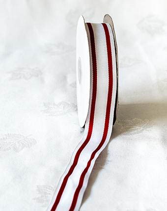 ריבס פסים 30 מ״מ - לבן+אדום