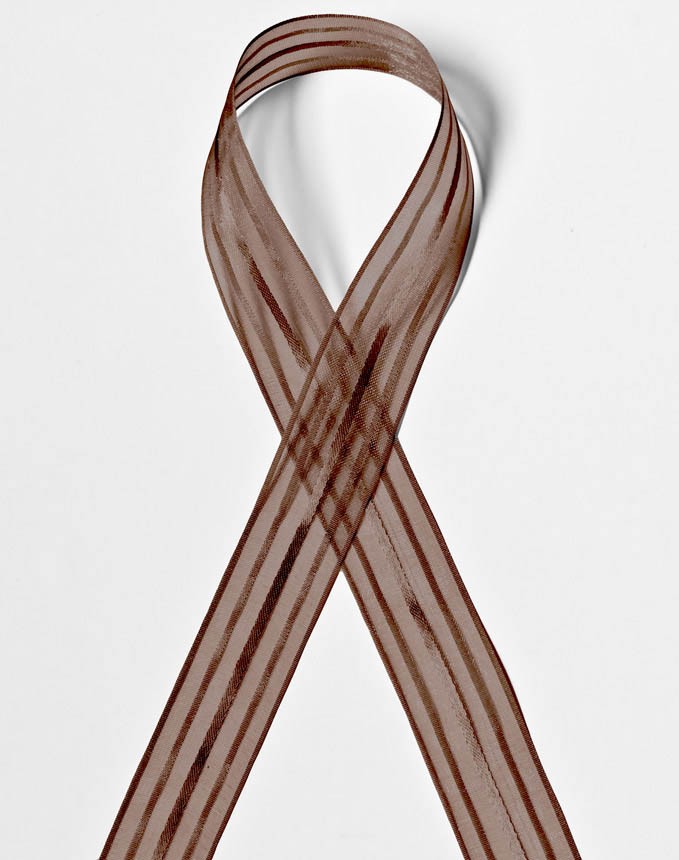 אורגנזה פסים - חום כהה