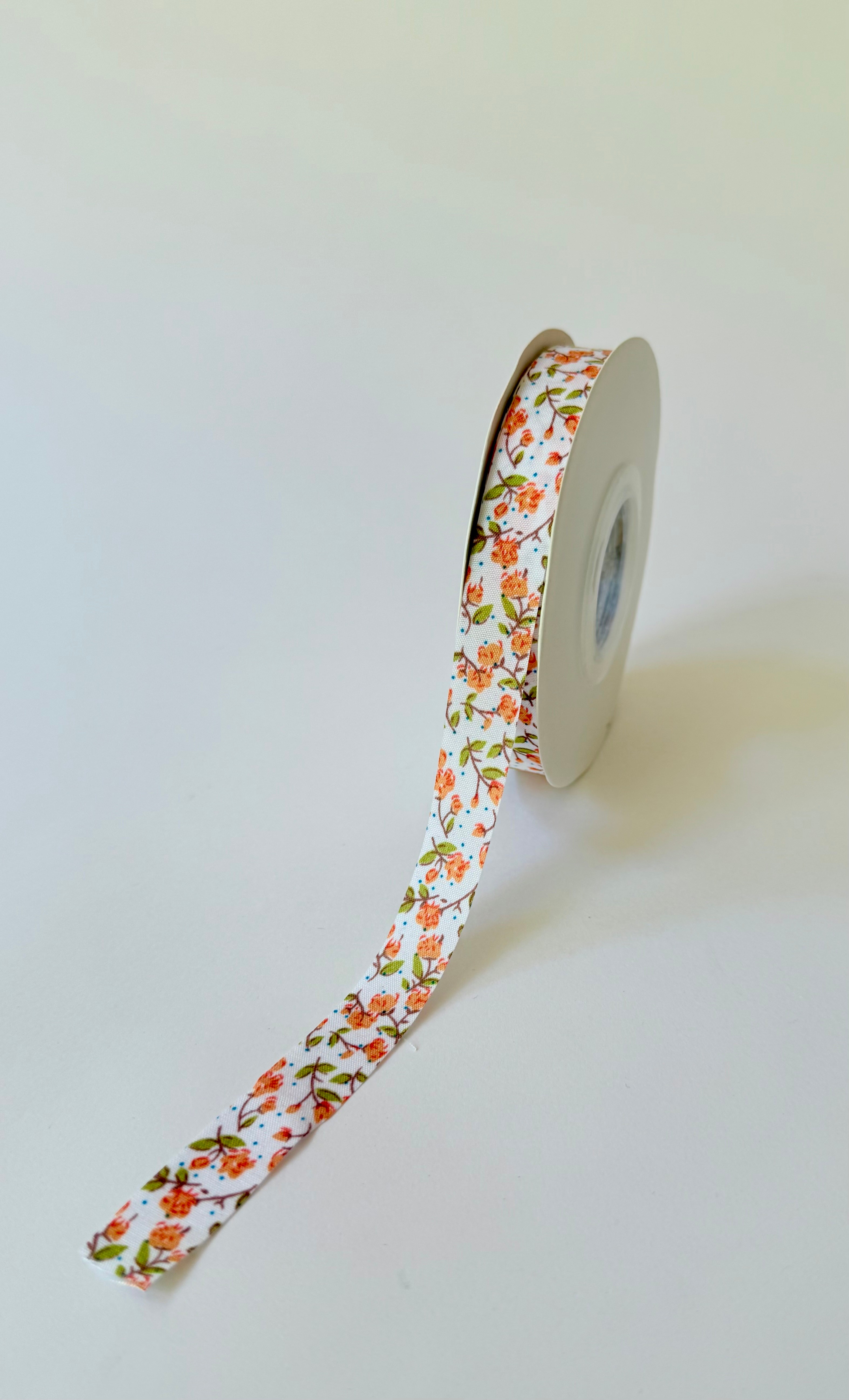 סרט כותנה הדפס פרחים - כתום