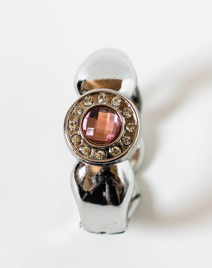 צמיד יהלום - כסף+ורוד