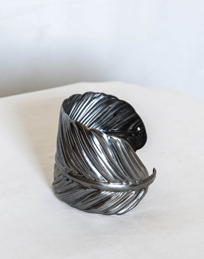 חבק עלה מתכת - כסף גולמי