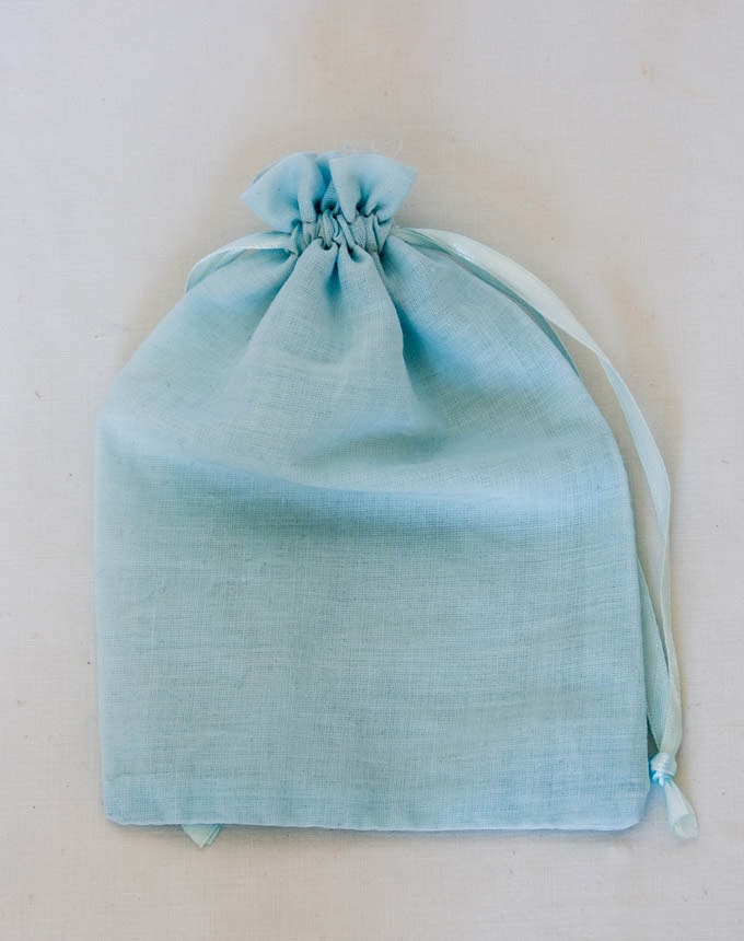 שקיות כותנה חלקות - תכלת