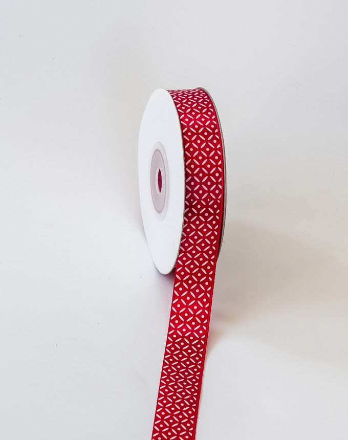 סטן מודפס מעוין - אדום