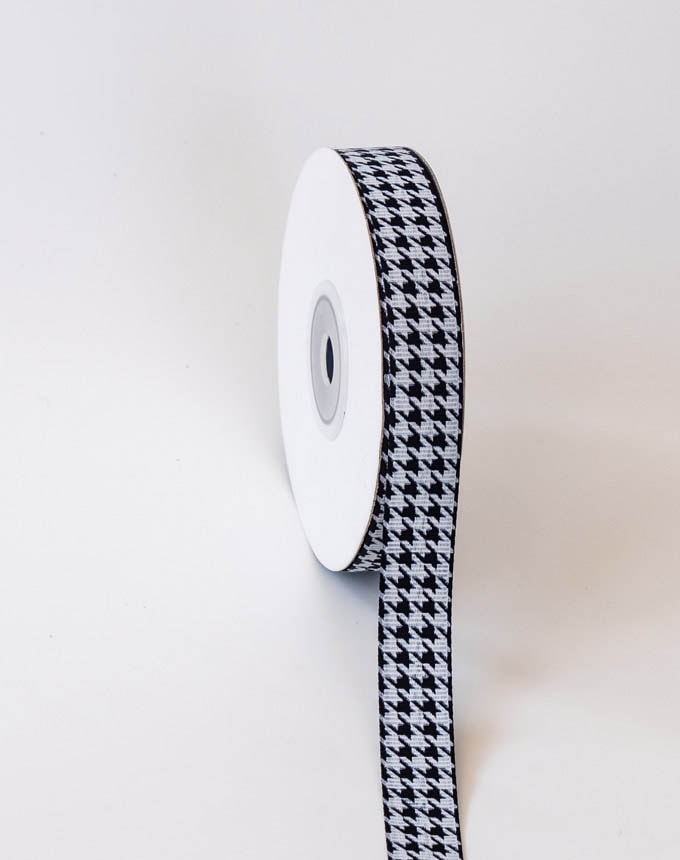 ריבס מודפס שנל - לבן על שחור