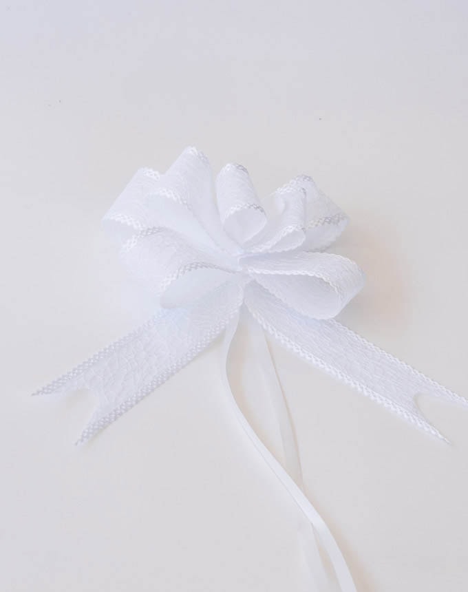 פפיון משיכה סרט קוקוס - לבן