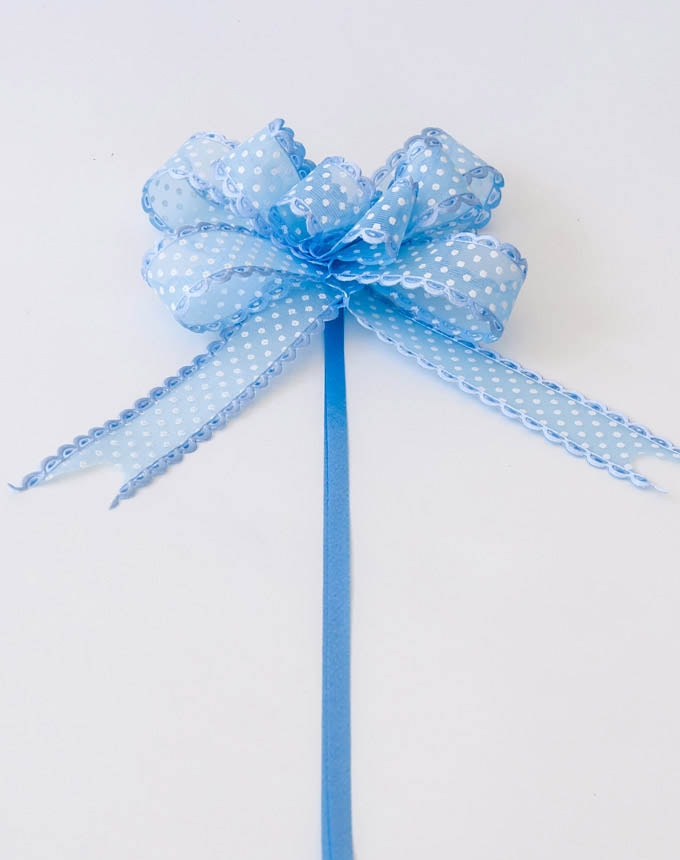 פפיון משיכה אורגנזה נקודות - תכלת