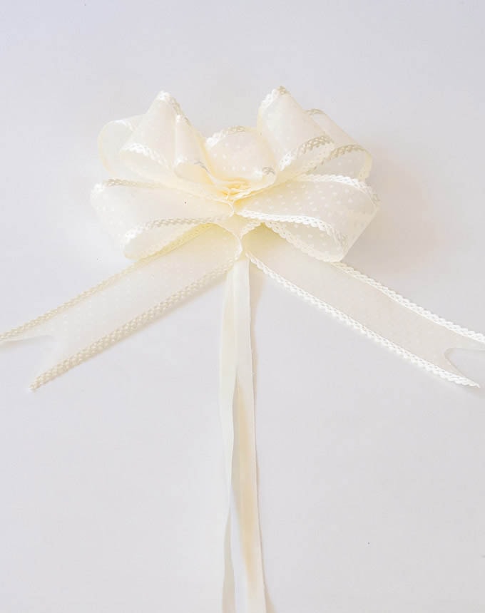 פפיון משיכה אורגנזה נקודות - שמנת