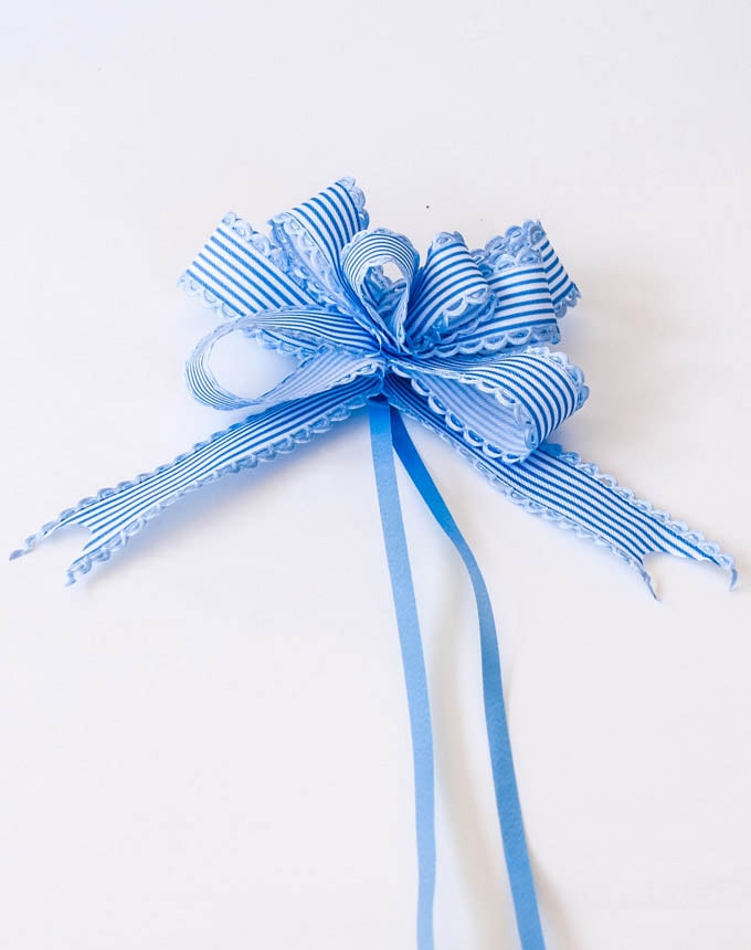 פפיון משיכה פסים - תכלת