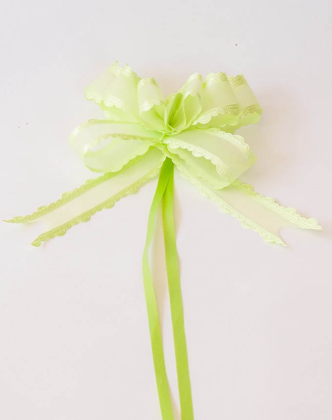 פפיון משיכה אורגנזה סטן - ירוק תפוח