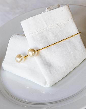 חבק פנינה מאורך - זהב