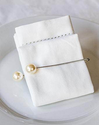 חבק פנינה מאורך - כסף