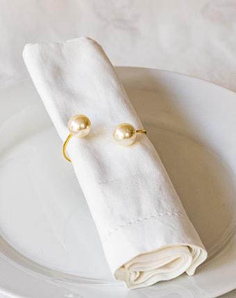 חבק פנינה עגול - זהב