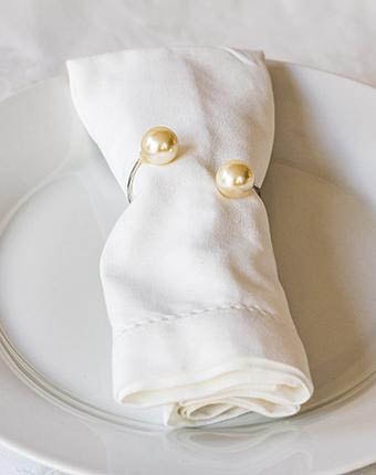 חבק פנינה עגול - כסף