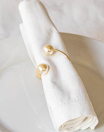 חבק פנינה עגול - זהב ורוד