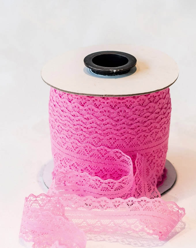 תחרה 25 מ"מ - ורוד זוהר