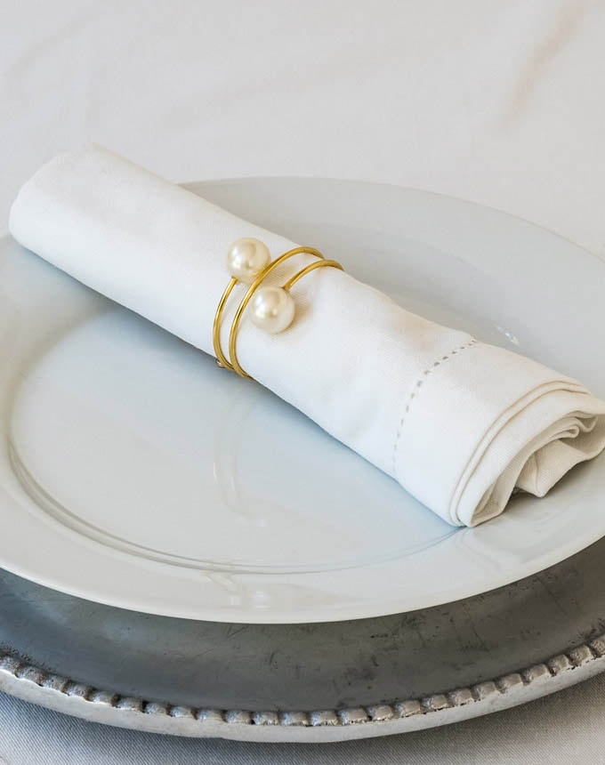 חבק כפול 2 פנינים - זהב