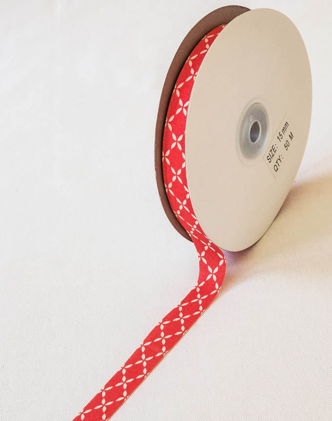 סרט מעוינים 15 מ״מ - אדום