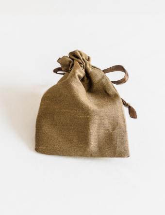 סט זהב ענתיק - שקית משי פראי 12 על 9סמ זהב כהה 12יח