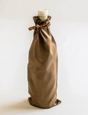 סט זהב ענתיק - שקית משי פראי לבקבוק יין